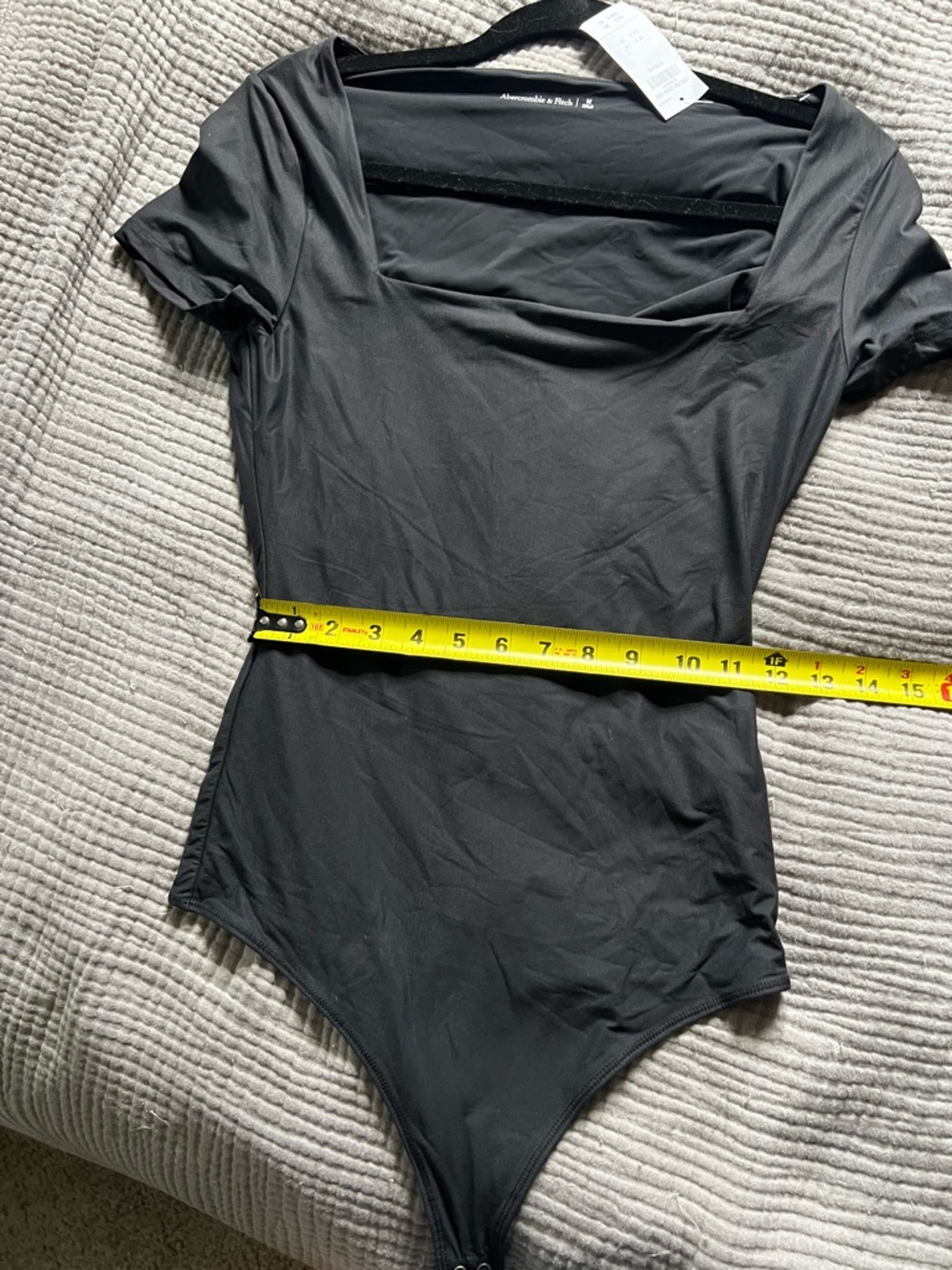 *NWT*Abercrombie & Fitch Black Square-Neck Short-Sleeve Bodysuit Size M - Picture 7 of 8